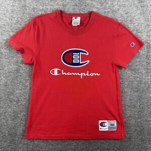 Vintage Champion 100 Year Anniversary Reverse Weave T-Shirt Red Small Nice